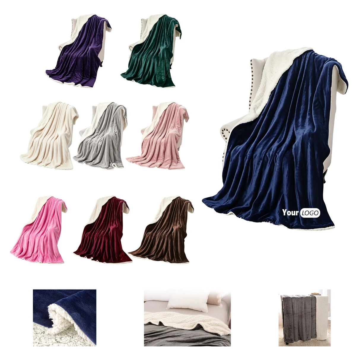 59 x 79 Inch Sherpa Fleece Blanket 1
