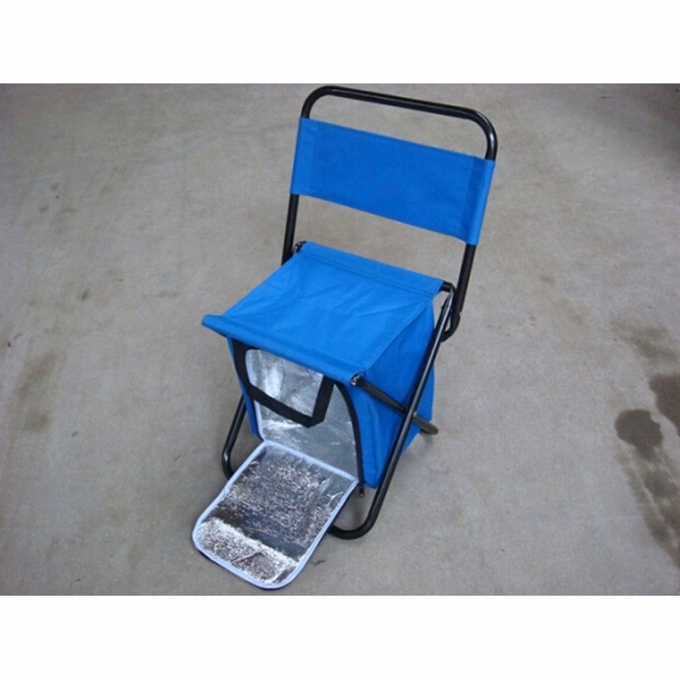 Oxford Fabric Camping and Fishing Chair with Ice Cooler Bag and Backrest
