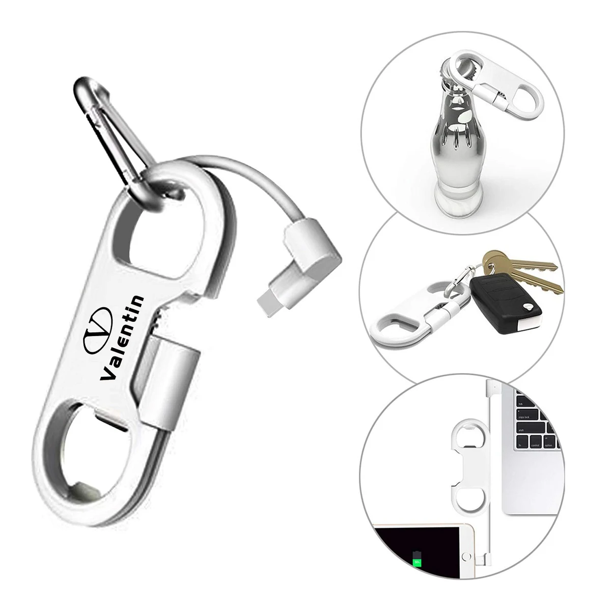 Portable Multifunction Keychain With Opener & Charging Cord 1