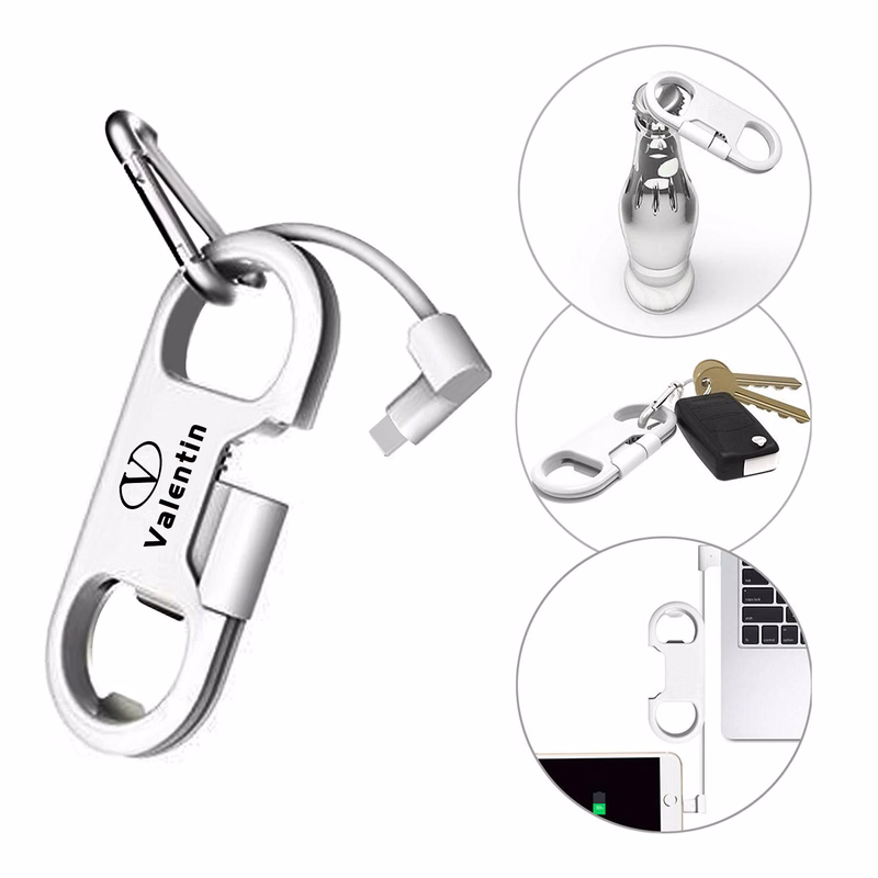 Portable Multifunction Keychain With Opener & Charging Cord