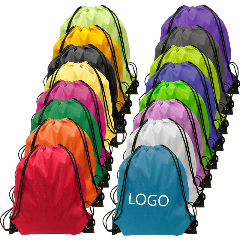 420D Polyester Drawstring Sports Backpack--16.9"x13.4" 1