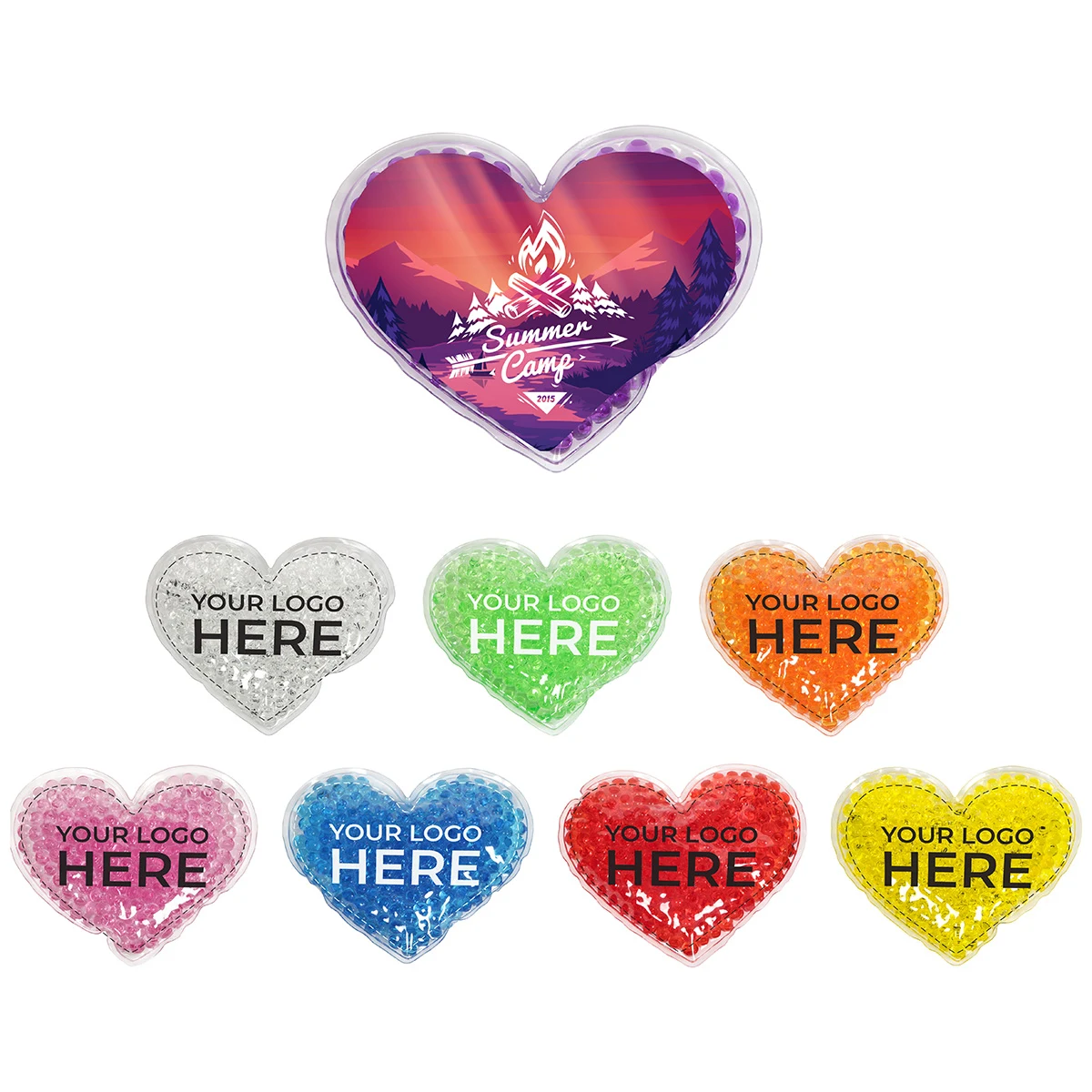 Full Color Large Heart Aqua Pearls™ Hot/Cold Pack 1