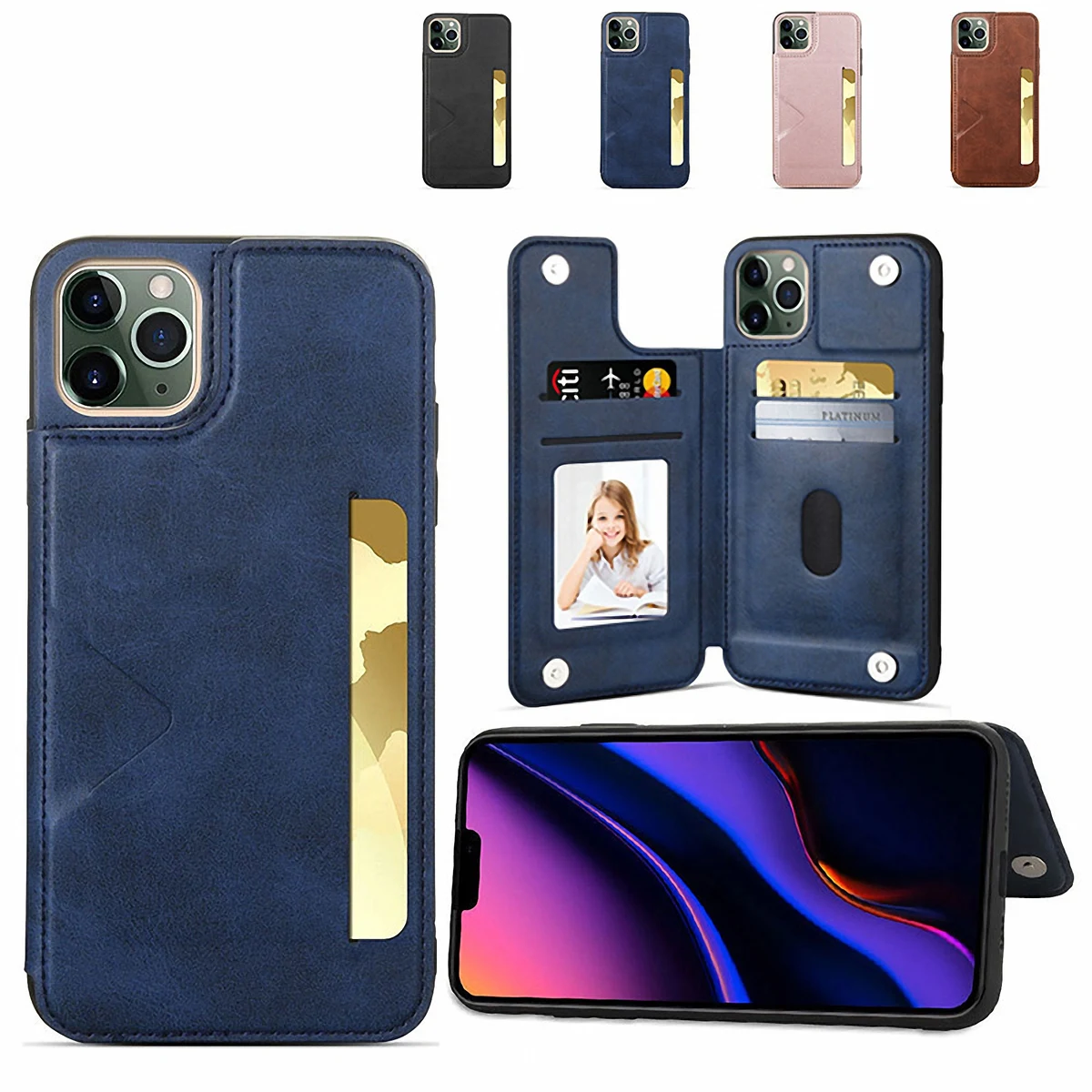 Faux Leather Phone Case with Card Holder 1