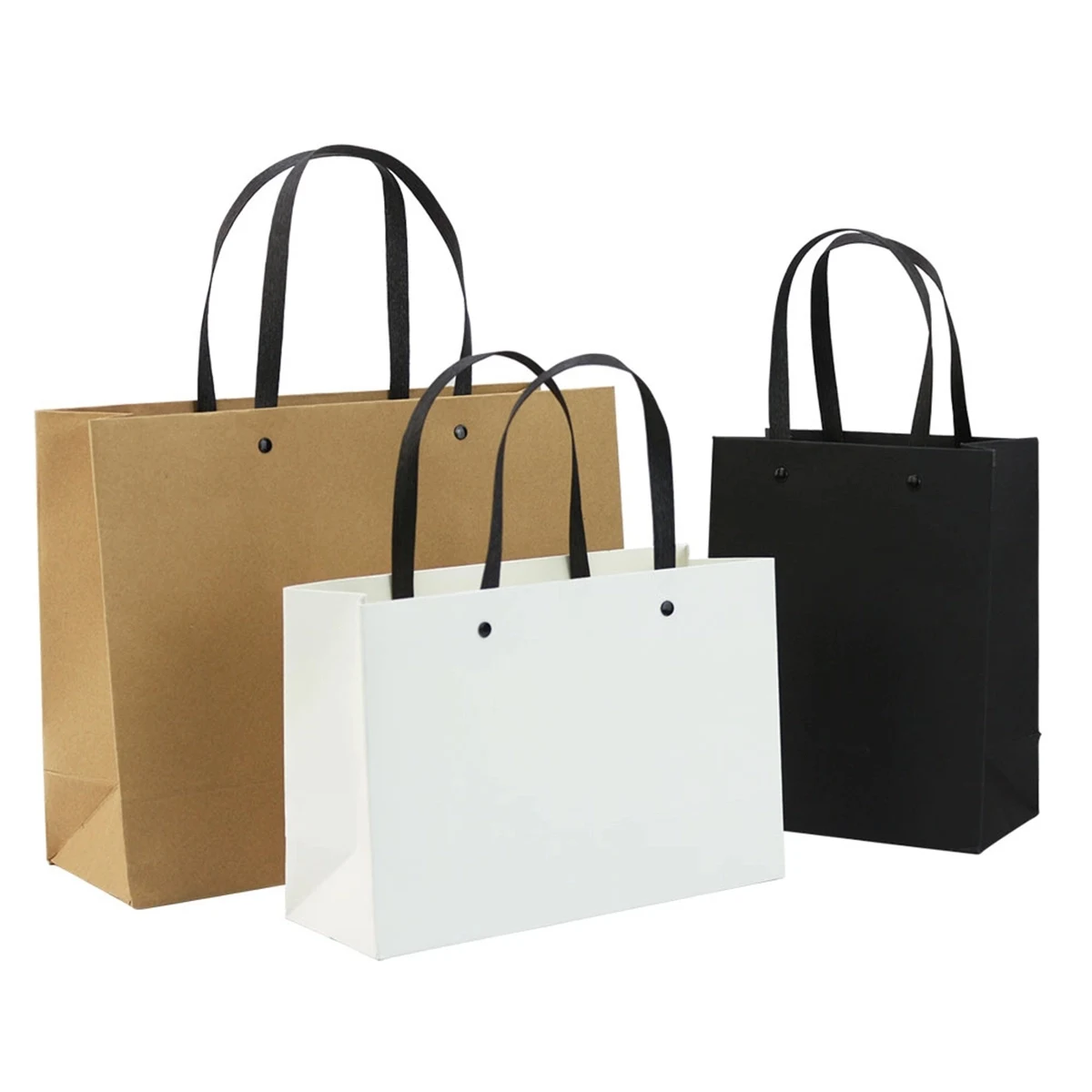 Large Black Gift Paper Bags Bulk 1