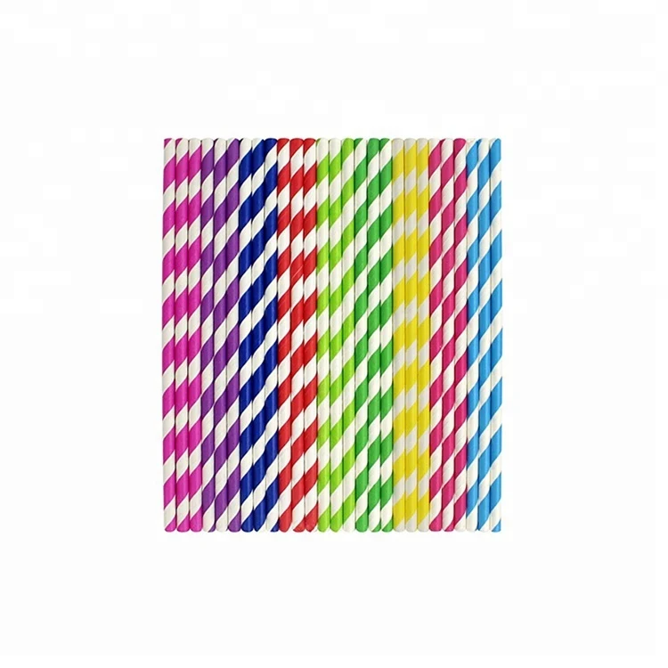Biodegradable Striped Paper Straws 1