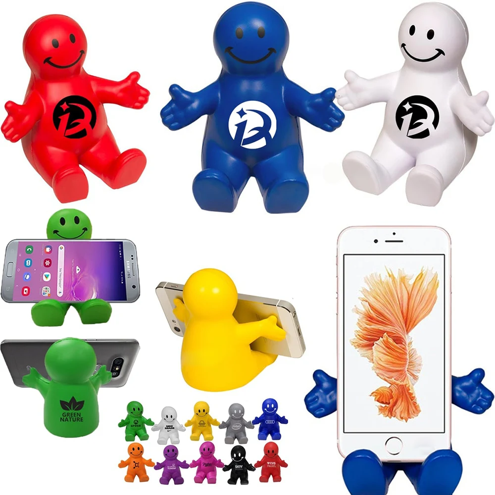 Smile Face Phone Holders Stress Relief Toy, custom stress ball with logo imprint 1