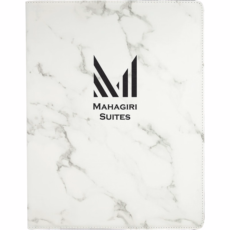 9 1/2" x 12" Leatherette Marble Portfolio