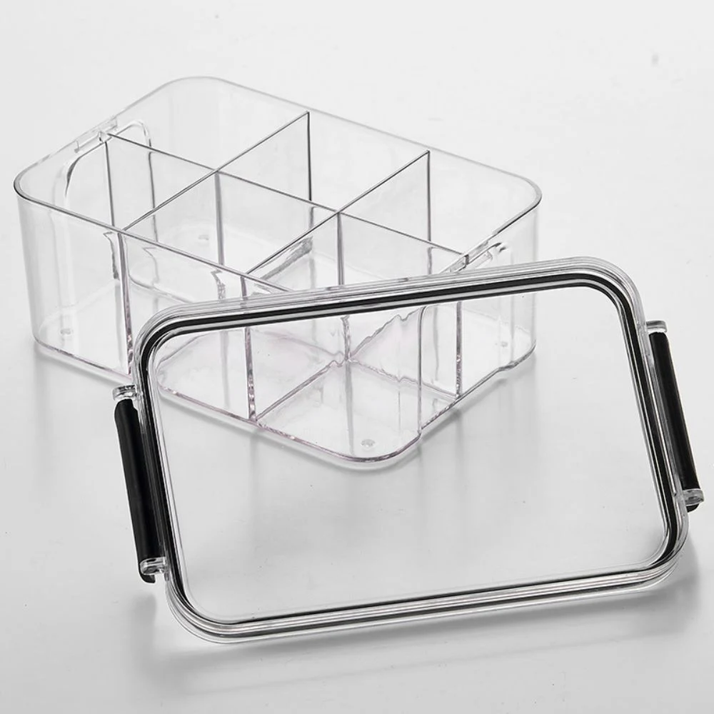 6 Grids Sealed Transparent Storage Box With Lid 1