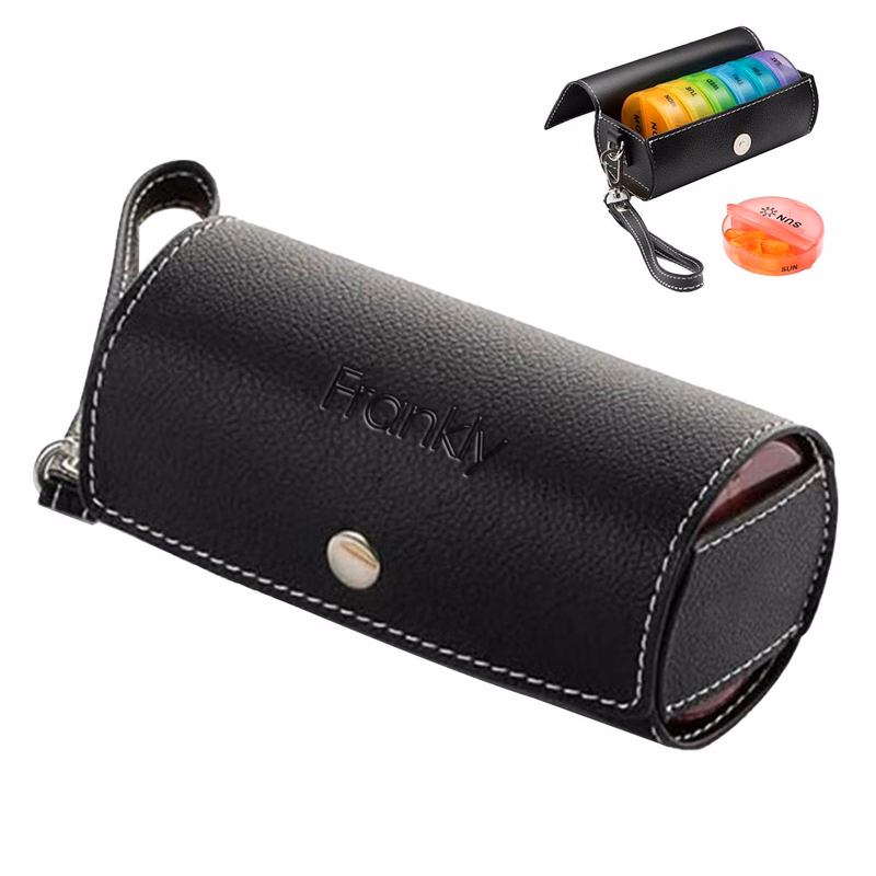 Weekly Pill Box Organizer With PU Leather