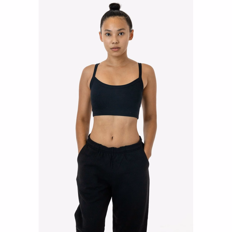 POLY COTTON CROPPED SPAGHETTI TANK