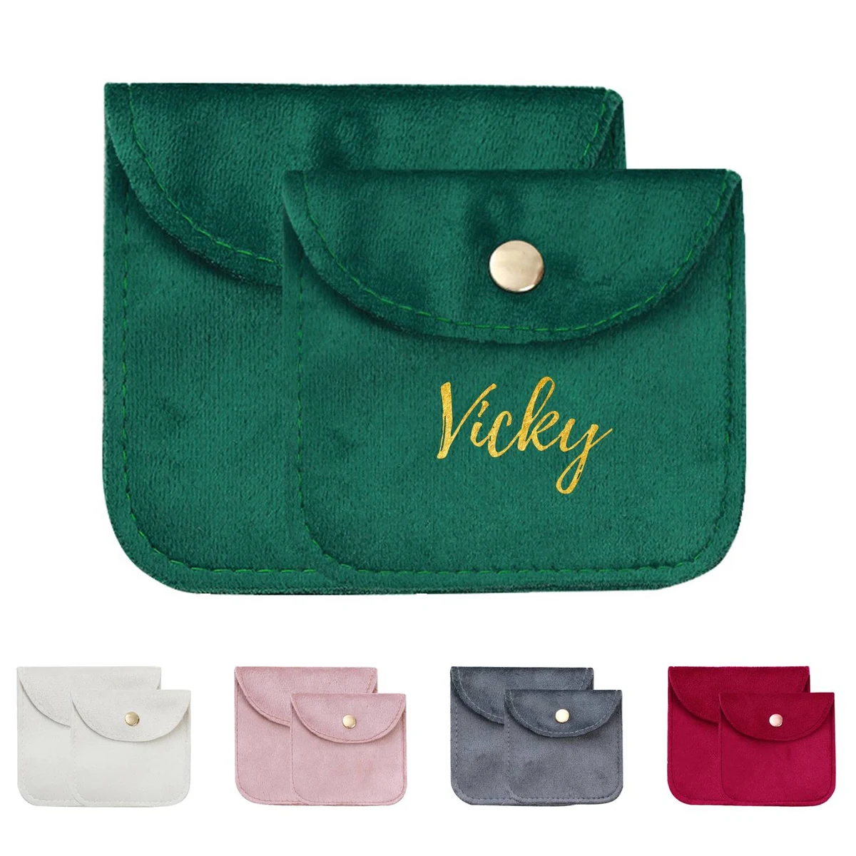 Velvet Snap Button Jewelry Pouch 1
