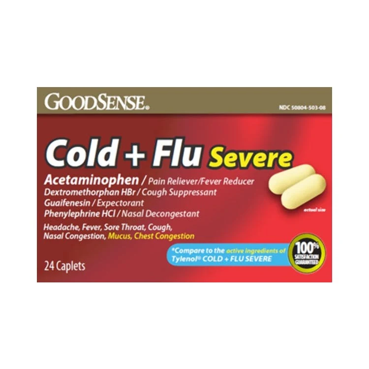 GoodSense Severe Cold + Flu Caplets - 24/Box 1