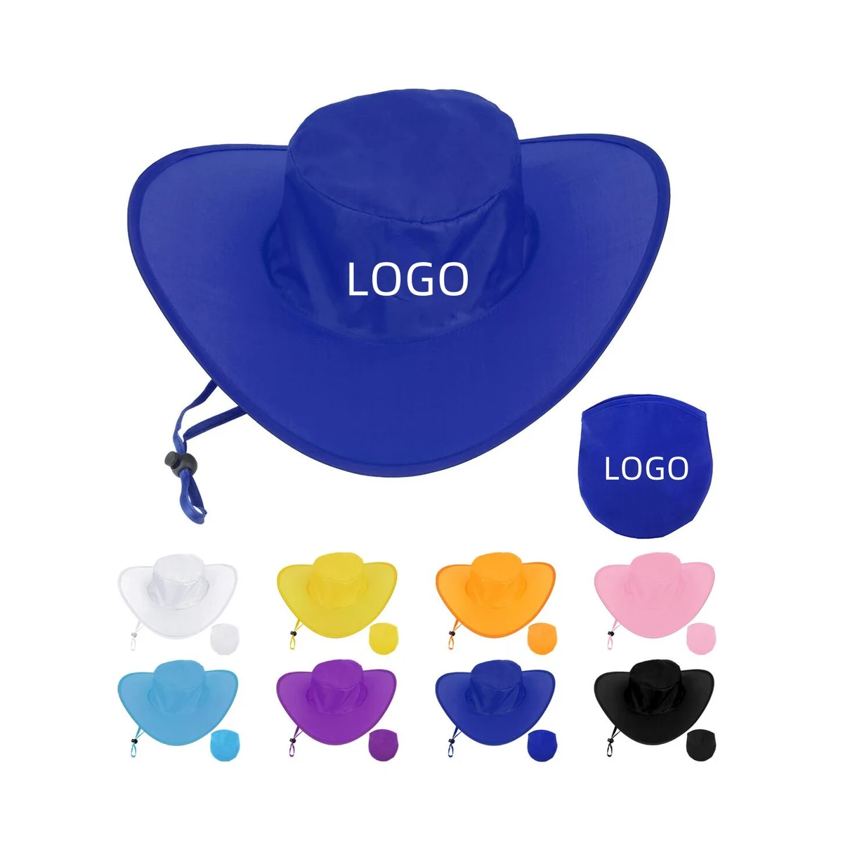 Foldable Polyester Cowboy Hat With Pouch 1