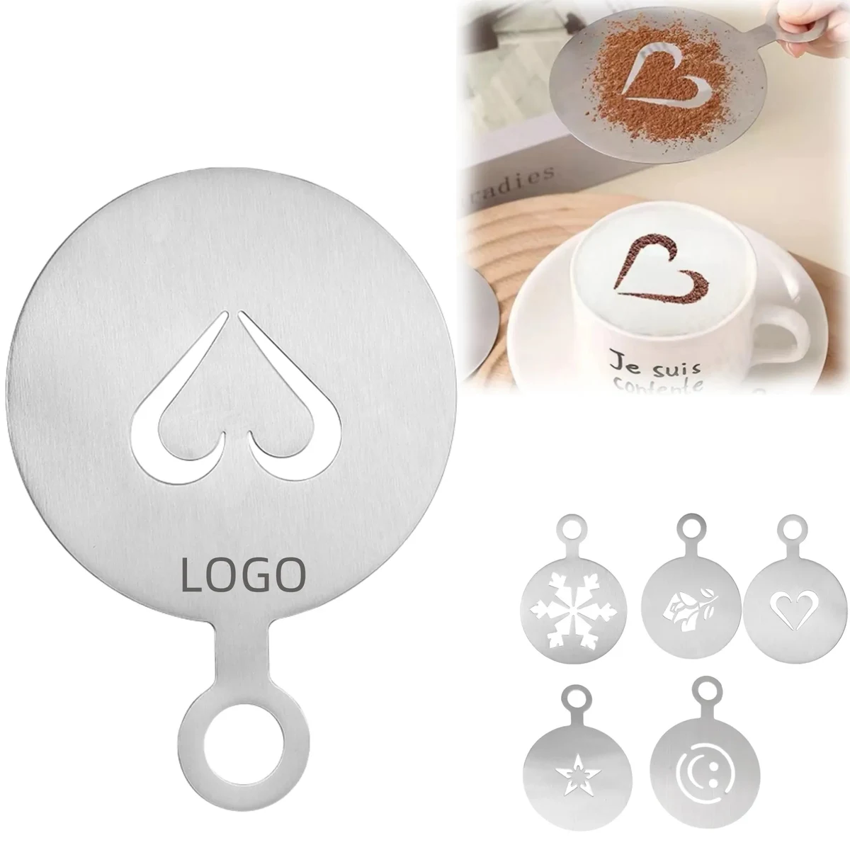 Coffee Decorating Stencil Latte Art Template DIY Tools 1