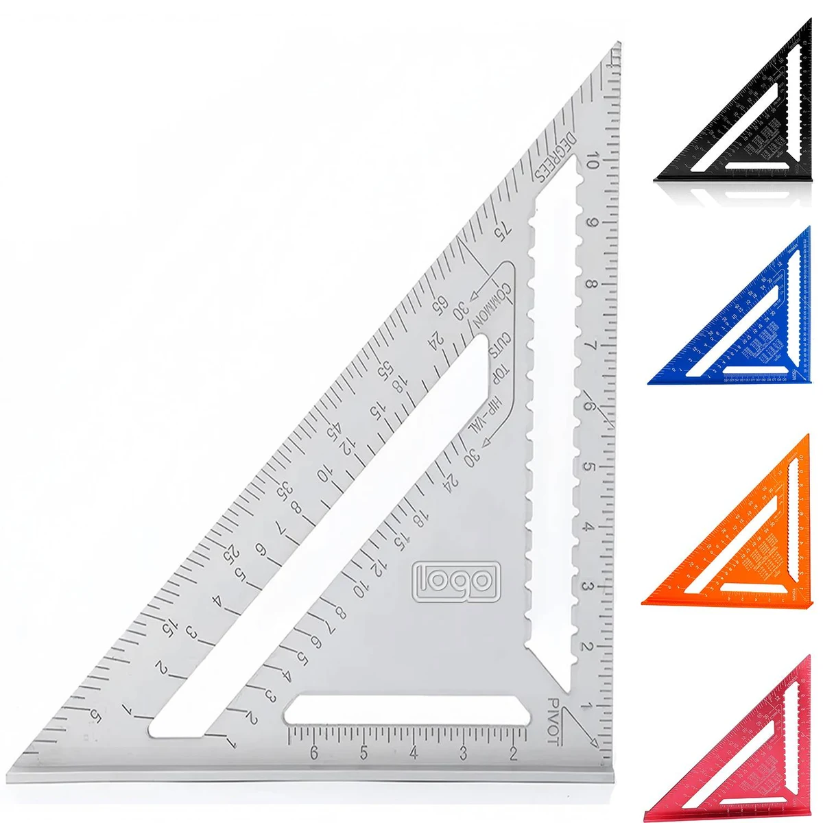 7 Inch Aluminum Triangle Ruler-Metric & Imperial Scale 1