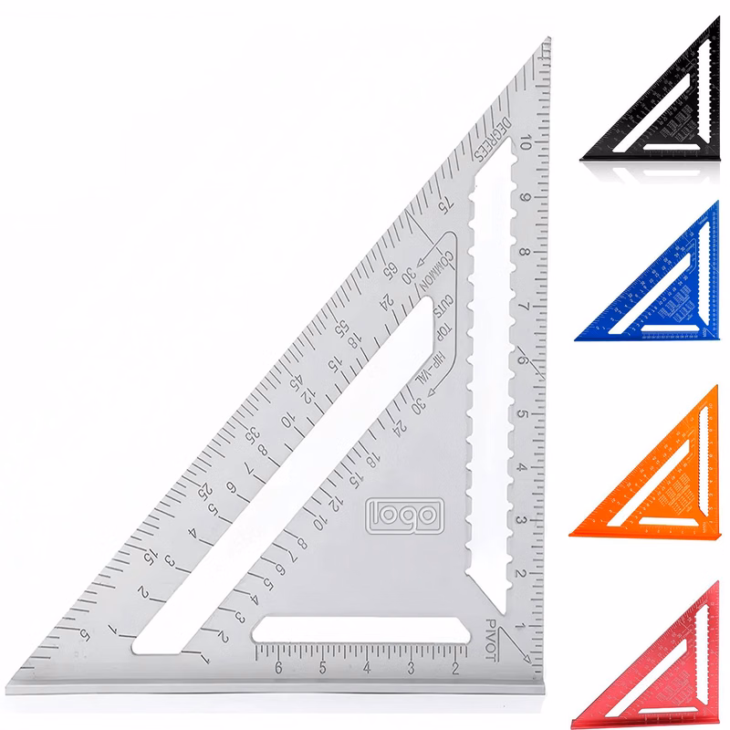 7 Inch Aluminum Triangle Ruler-Metric & Imperial Scale