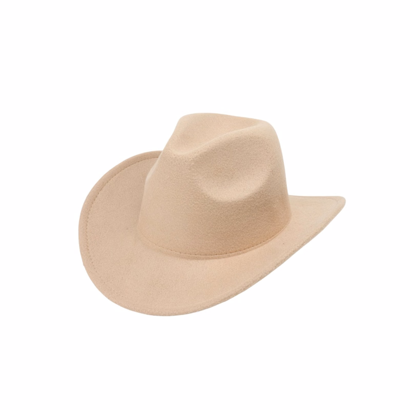 Polyester Felt Western Cowboy Hat Vintage Jazz Style