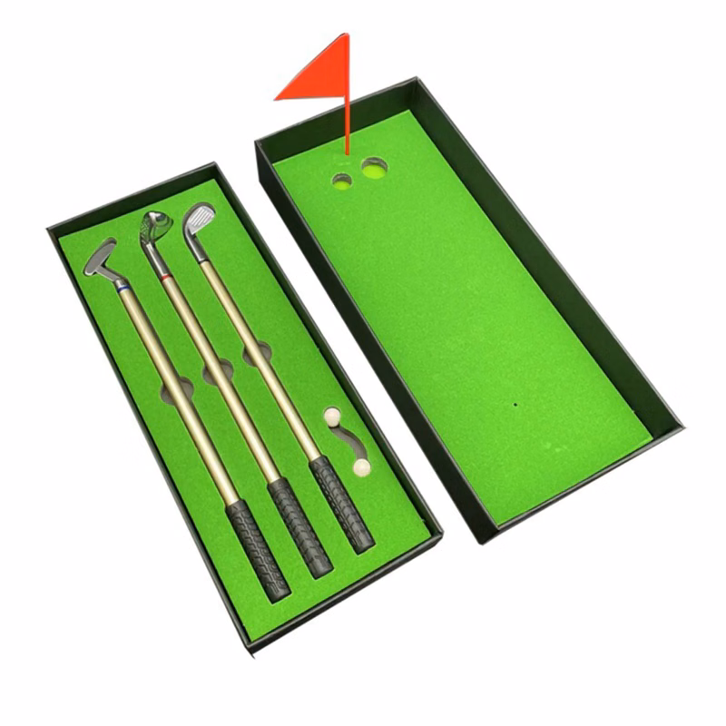 Golf Club Shaped Pen Set Desktop Mini Golf Game