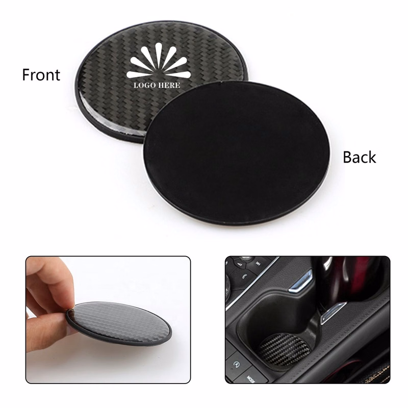 Carbon Fiber Car Cup Coaster Non-Slip Mat