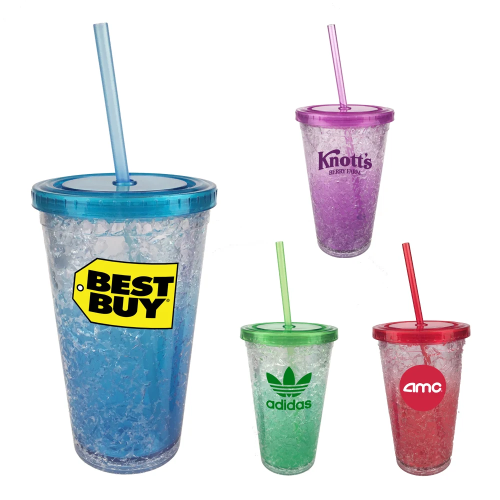 16 Oz. Crackle Double Wall Gel Insulated Tumbler 1