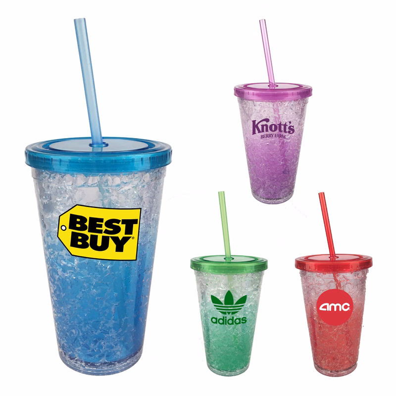16 Oz. Crackle Double Wall Gel Insulated Tumbler