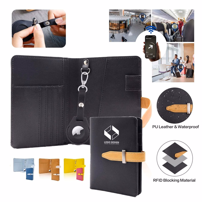 Passport Holder With Tracker Slot RFID Blocking For Travel