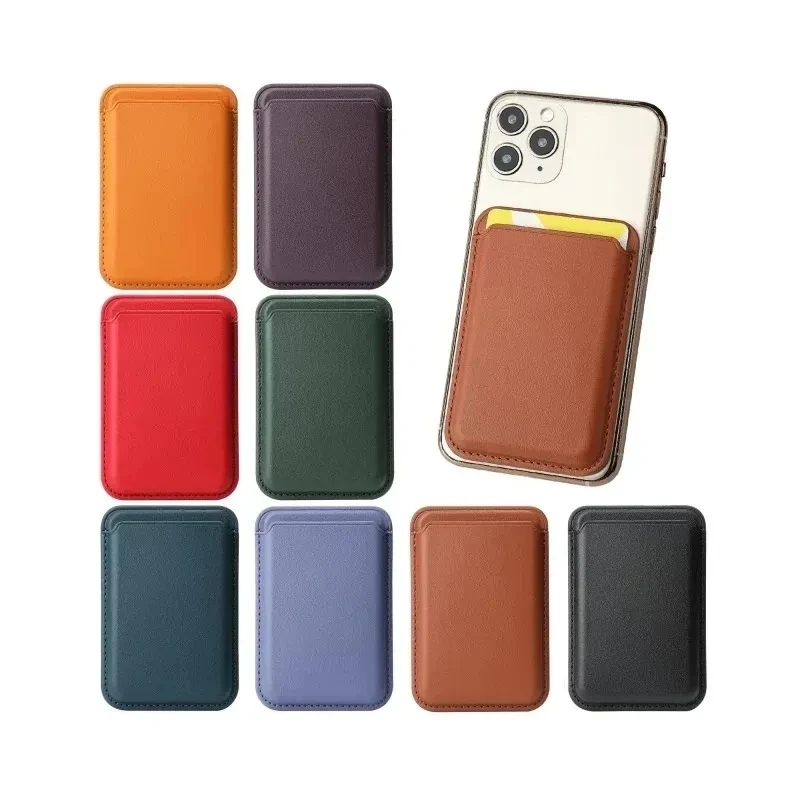 Custom Leather Phone Card Holder Magnetic Wallet 1
