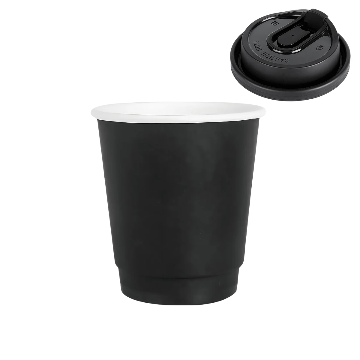 10oz Black Double Wall Insulated Hot Coffee Paper Cup 1