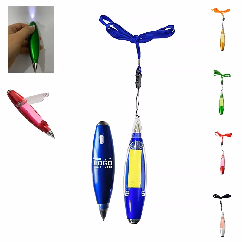4 In 1 Lanyard Pen With Sticky Note