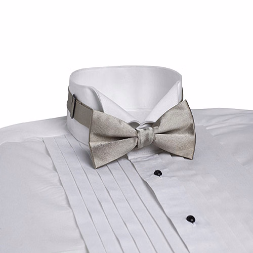 Beige Banded Bow Tie