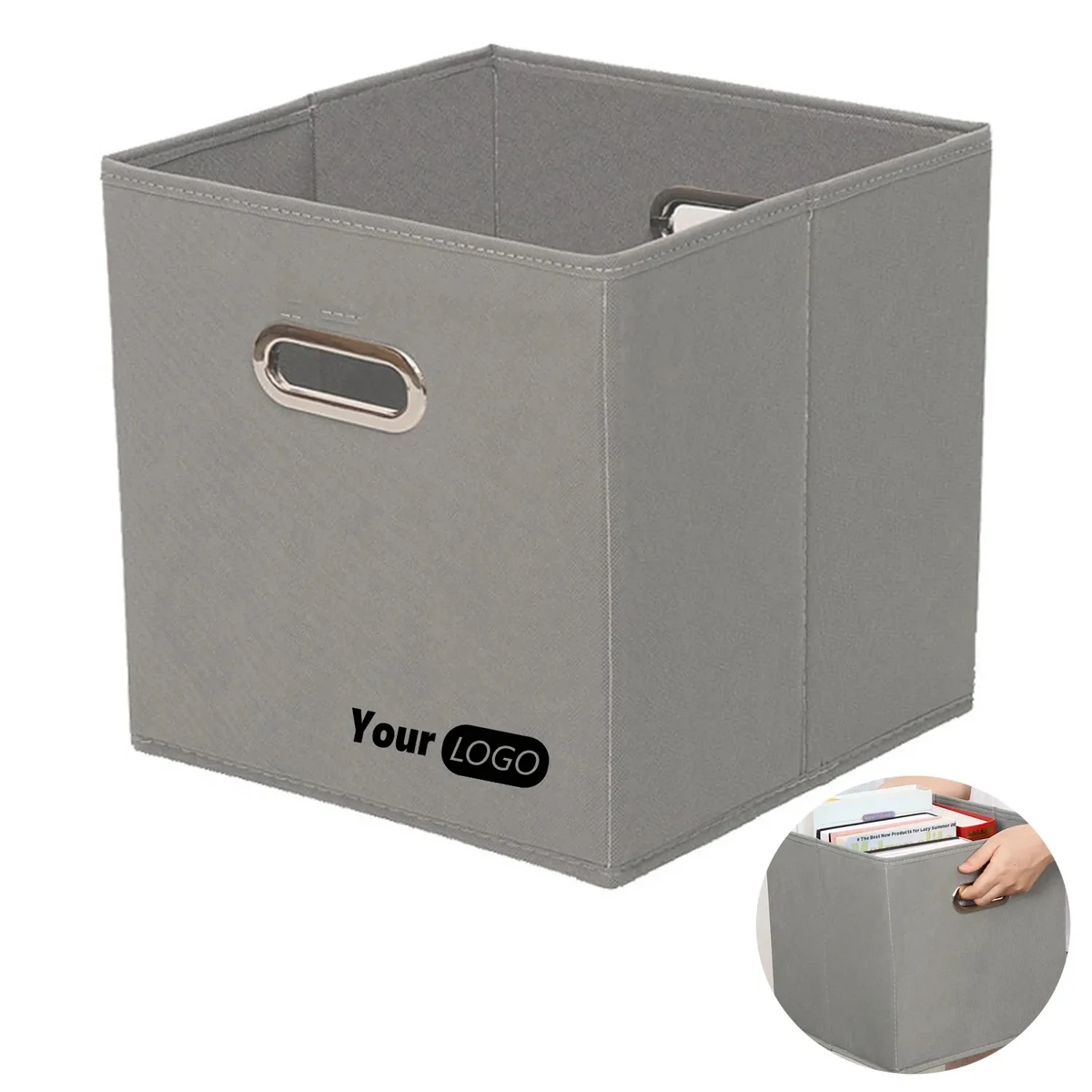 Cube Storage Boxes with Double Metal Handle 1
