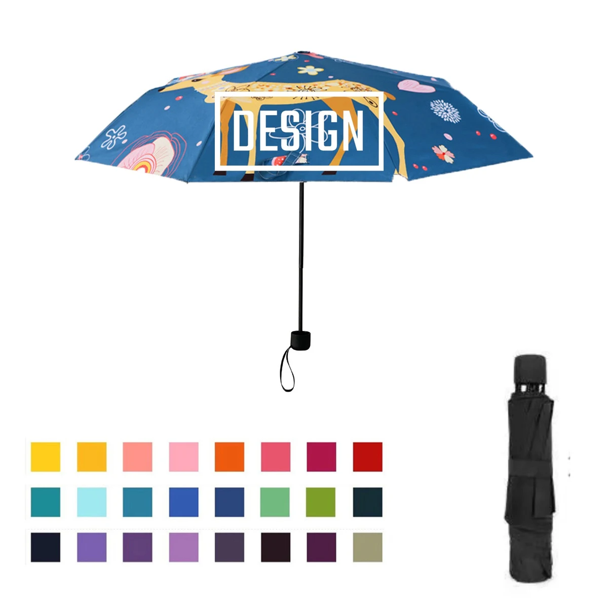 42" Arc Full Color Sublimation Folding Umbrella 1