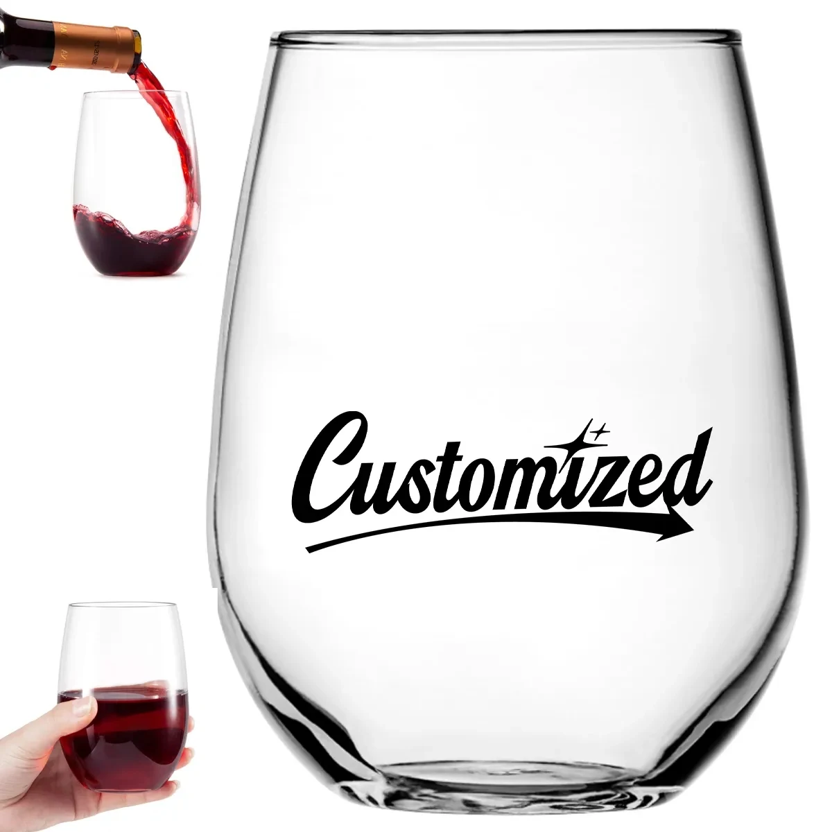 Unbreakable Reusable 16oz Plastic Stemless Wine Glass 1