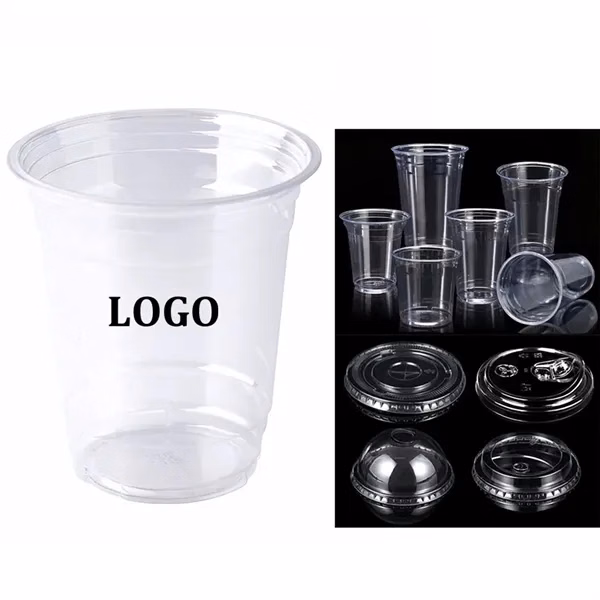 Custom 14 oz Clear Food Grade Plastic Cup With Lid — Full-Color Cold Beverage Giveaway