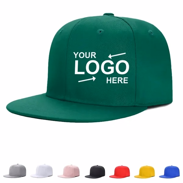 Custom Cotton Flat Brim Baseball Cap (21.2-24.4") — Sports Team & Corporate Branding