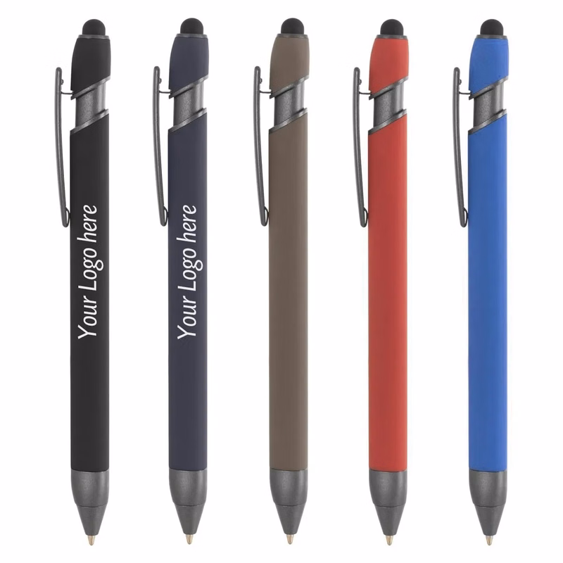Soft Touch Pyra Stylus Pen With Gunmetal Trim