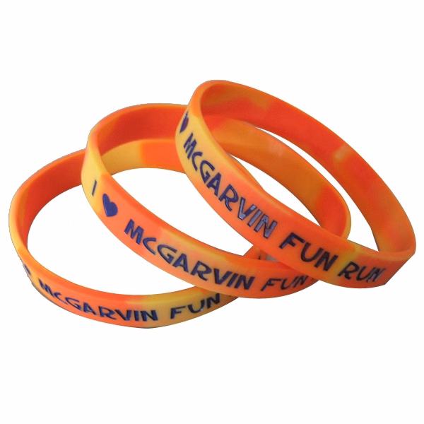 Swirl Deboss-Fill Silicone Wristbands
