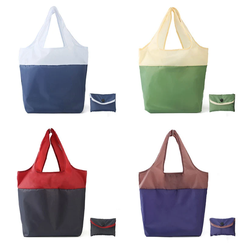 Polyester Waterproof Collapsible Shopper Tote Bag, custom tote bag with logo imprint 1