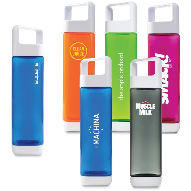 25 Oz. Clean Square Bottle with Removable Top and Bottom Lids 1