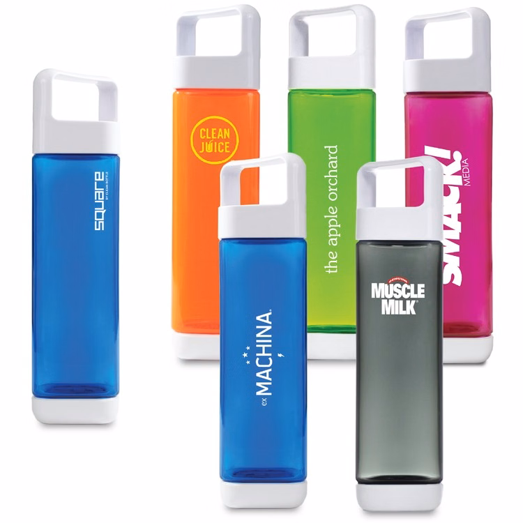 25 Oz. Clean Square Bottle with Removable Top and Bottom Lids