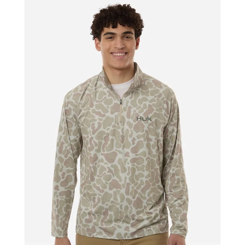 HUK Men's Airweight KC Printed Quarter-Zip Pullover - H1200720 1