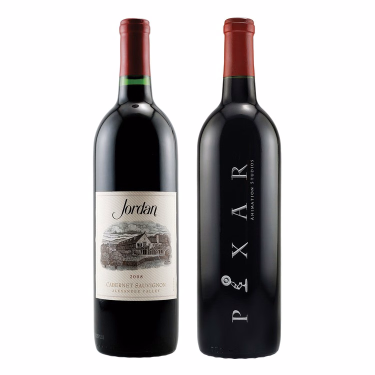 Etched Jordan Cabernet Alexander Valley Red Wine Bottle
