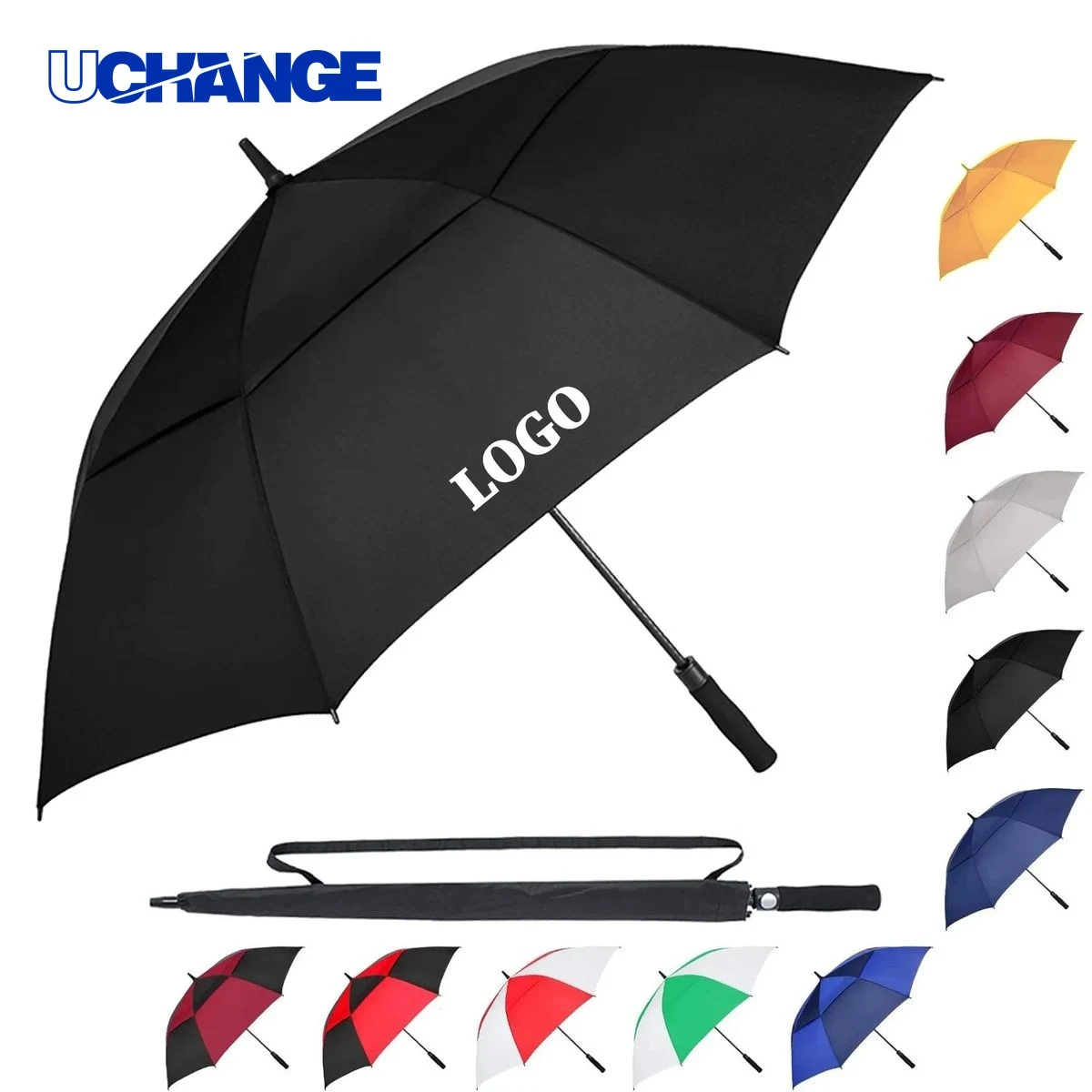 Automatic Windproof Double-Canopy Golf Umbrella 1