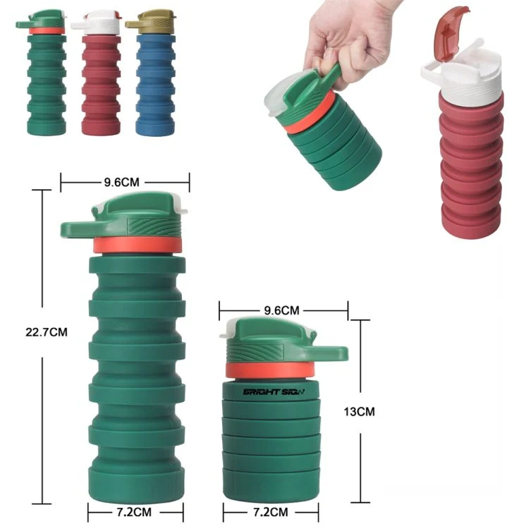 Silicone Foldable Water Bottle with Straw 1