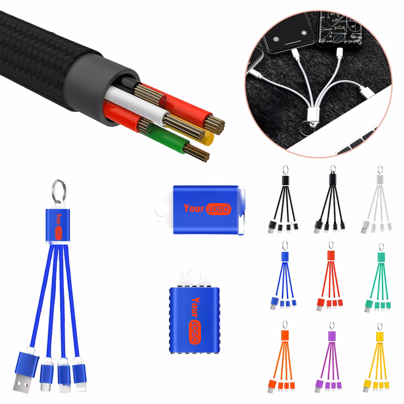 Multi-functional Aluminum Alloy 3-in-1 Charging Cable