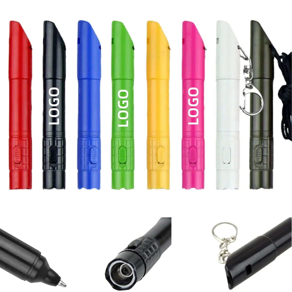 MOQ Camping Whistle Lanyard with LED Light Pen & Flashlight 1