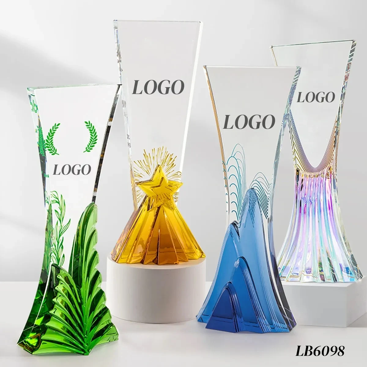 Colorful Crystal Recognition Awards Trophy Plaque 1