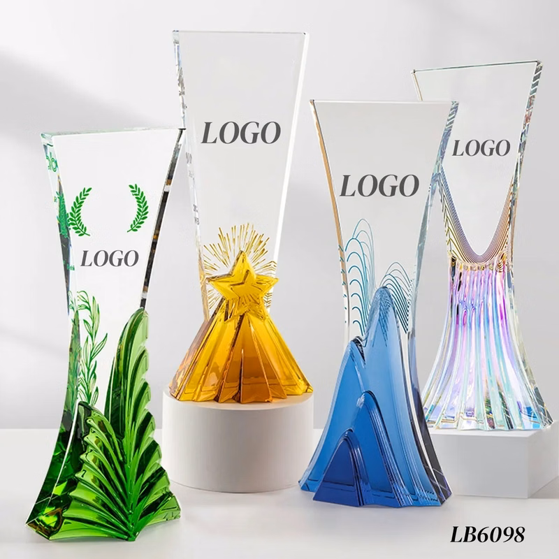Colorful Crystal Recognition Awards Trophy Plaque