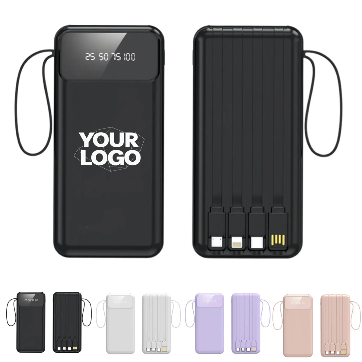4 in 1 Power Bank with Built in Cables 1