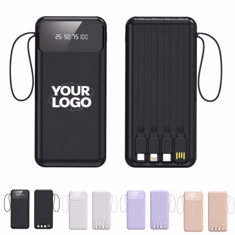 4 in 1 Power Bank with Built in Cables